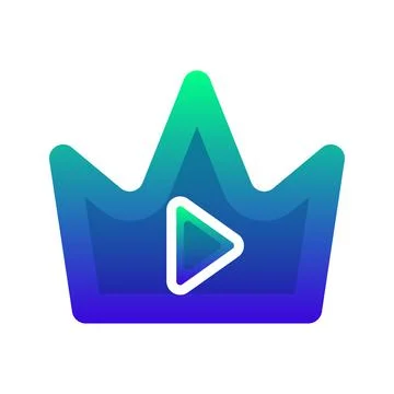 Crown play gradient logo design template icon Stock Illustration