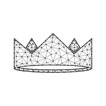 Crown polygonal vector illustration isolated on white background. Royal, ki.. Stock Illustration