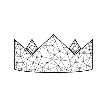 Crown polygonal vector illustration isolated on white background. Royal, king Stock Illustration