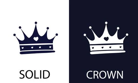 Crown of princes and princesses executed in a solid style. A symbol of power Stock Illustration