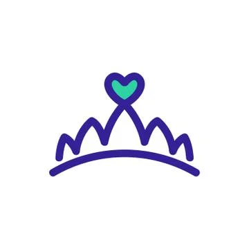 Crown princess icon vector. Isolated contour symbol illustration 스톡 일러스트