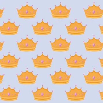 Crown of queen with gemstones pattern Illustrazione stock
