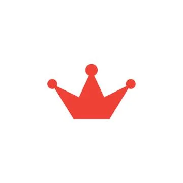Crown Red Icon On White Background. Red Flat Style Vector Illustration. Stock Illustration