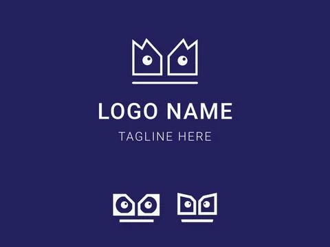 Crown robot eye logo design, good for smart technology security or surveill.. Stock-Illustration