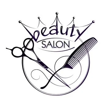 Crown with round frame scissors and comb Stock Illustration