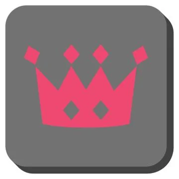 Crown Rounded Square Button Stock Illustration
