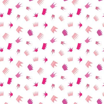 Crown Seamless Pattern, hand drawn royal doodles background, Vector Illustrat Stockillustratie