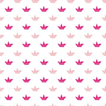 Crown Seamless Pattern, hand drawn royal doodles background, Vector Illustrat Stock Illustration