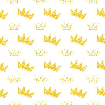 Crown seamless pattern. King seamless pattern. Queen seamless pattern. Crown Stock Illustration