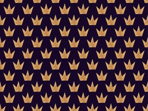 Crown seamless pattern. Royal symbol of power and luxury. Vector illustration 스톡 일러스트