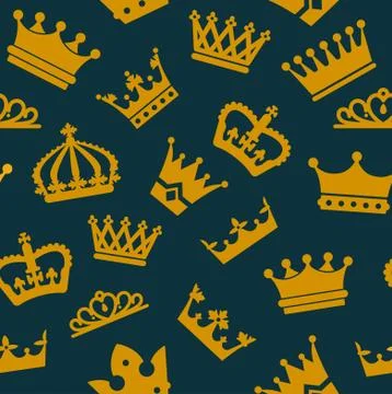Crown seamless pattern. Vector illustration Stock Illustration