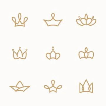 Crown set Illustrazione stock