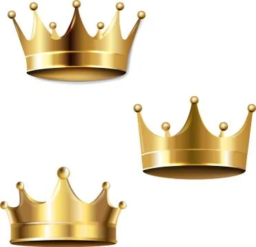 Crown Set Isolated White Background Stock Illustration