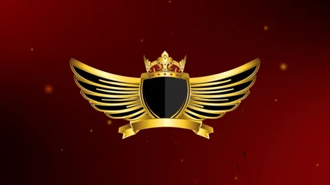 Crown shield 3d opening logo green screen background Vidéo 291601214