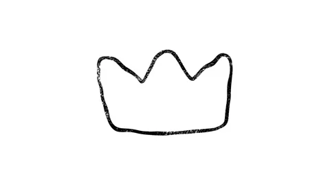 Crown silhouette symbol element drawn by hand. Motion graphics Stock Footage 150770916