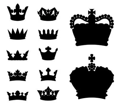 Crown silhouettes Stock Illustration