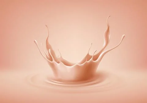 Crown splash of liquid foundation. Realistic 3d render of a splash of beige Illustrazione stock
