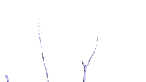Crown splash of transparent purple-violet water - liquid Stock Footage 74576099