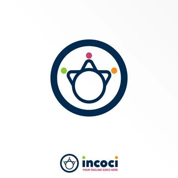 Crown star free logo vector stock. Circle abstract design concept. Stock Illustration