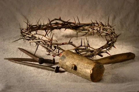 Crown of Thorns and Nails Stock Photos