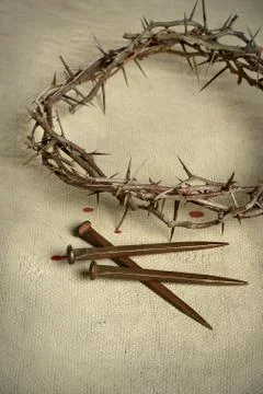 Crown of Thorns and Nails Stock Photos
