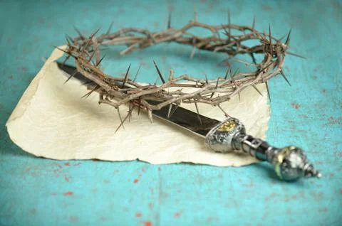 Crown of THorns and Sword Foto stock