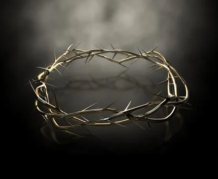 Crown of thorns gold casting Stock Illustration