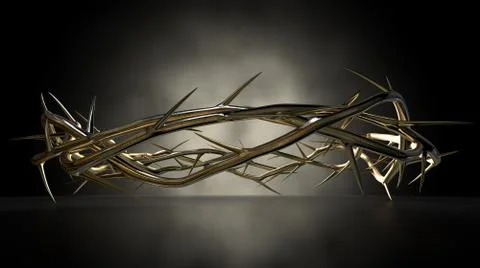 Crown of thorns gold casting Stock Illustration