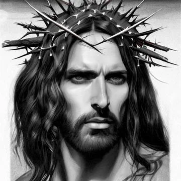 Crown of Thorns Greyscale Ilustração Stock