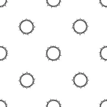 Crown of thorns pattern seamless black Stock Illustration