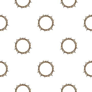 Crown of thorns pattern seamless Stock Illustration