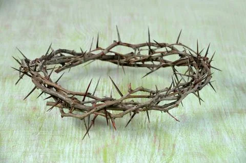 Crown of Thorns on Vintage Table Stock Photos