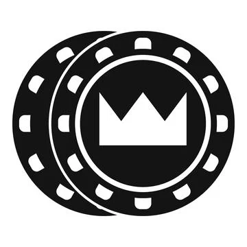 Crown token chips icon simple vector. Casino poker Illustrazione stock