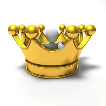 The crown is too big Stock Illustration