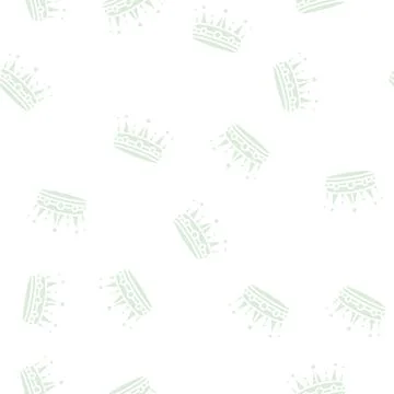 Crown treasure glyph seamless pattern Stock Illustration