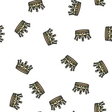 Crown treasure vector seamless pattern Stock Illustration