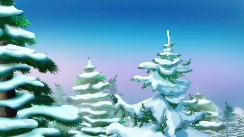 Crown Tree Covered Snow Stock Illustration