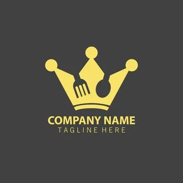 Crown utensil logo design vector Illustrazione stock
