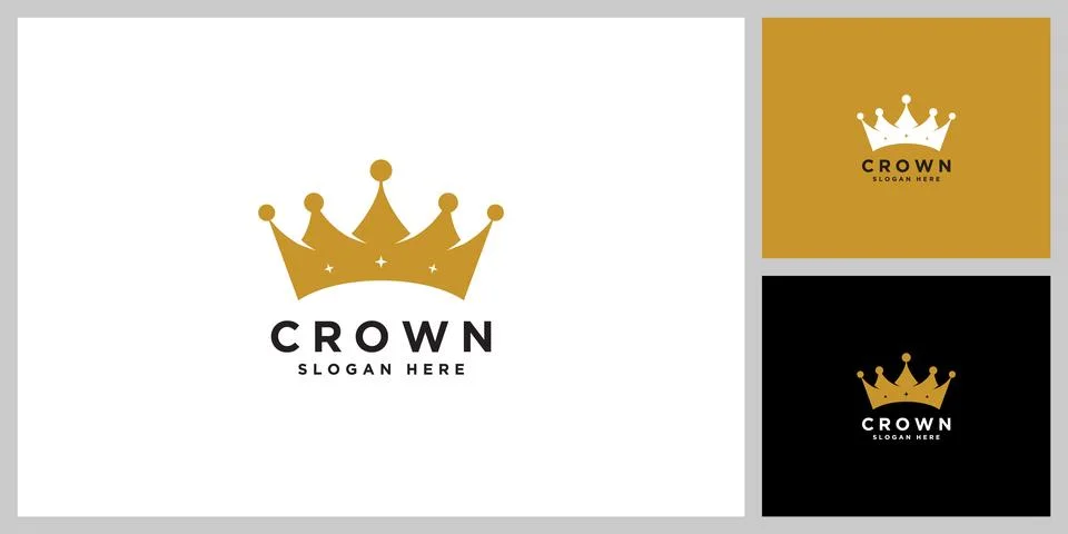 Crown vector design icon template Illustrazione stock