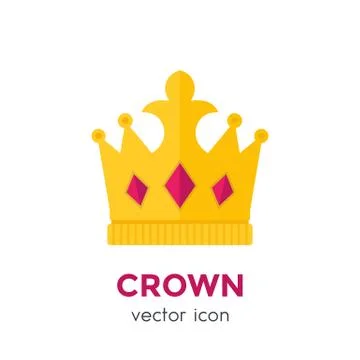 Crown vector logo element, icon, flat style Illustrazione stock