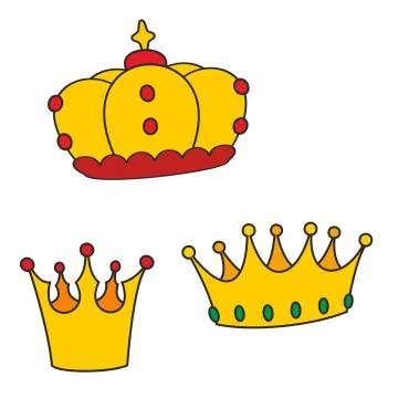 Crown vector set isolated on white background Stock Illustration