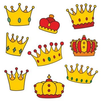 Crown vector set isolated on white background Stock Illustration
