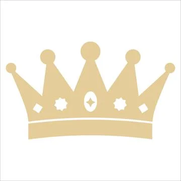 Crown vector simple illustration. Gold flat icon Stock Illustration