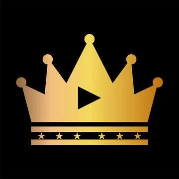 Crown video logo design template Stock Illustration