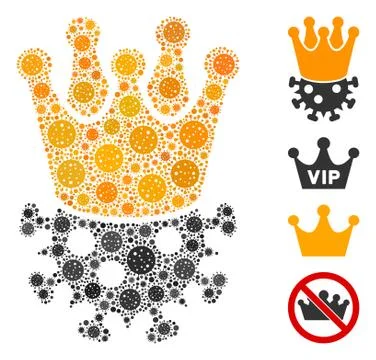 Crown Virus Mosaic of CoronaVirus Elements イラスト素材