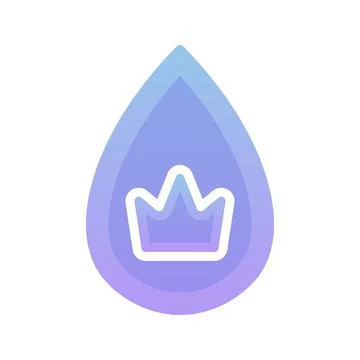 Crown water gradient logo design template icon Stock Illustration