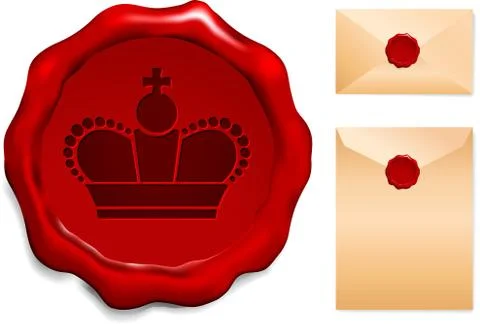 Crown on Wax Seal Stock Illustration