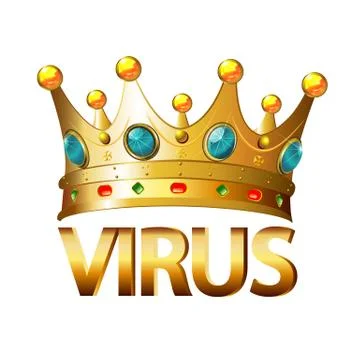 Crown with the word virus Stock Illustration