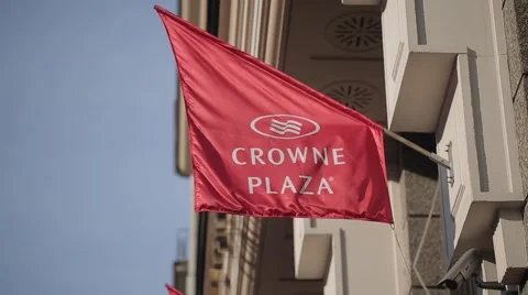 Crowne plaza flags 스톡 동영상 61040819