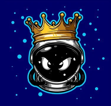 The crowned astronaut is angry Stock Illustration